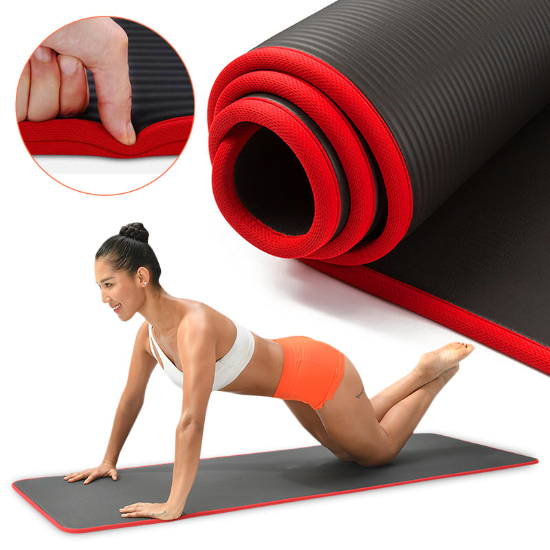 Hangable Yoga Matextra Thick Nbr Yoga Mat With Bandage & Bag - Non-slip  Pilates & Gym Mat