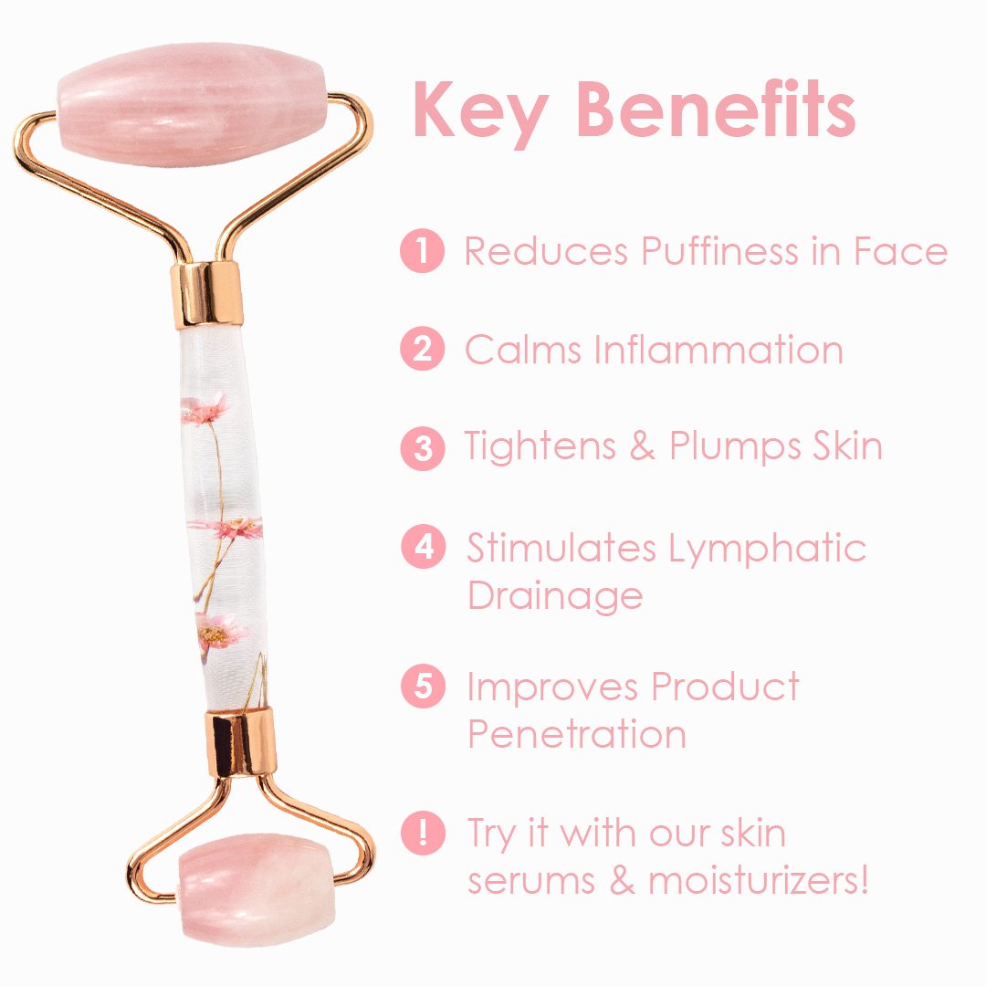 Relief Relax Face Roller - Rose Quartz - GoodFlowGoods rose-quartz-roller-1080731861, Face Roller, Lymphatic Drainage, Reduce Puffiness, Skin Care, ws_group, ws_group:ws_20, ws_group:ws_25, w